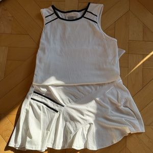 Lucky I love - the whites mesh love skirt/matching top with bkack